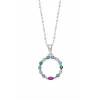 Collar en plata en circonitas de color