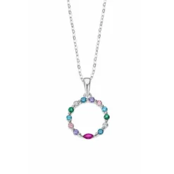 Collar en plata en circonitas de color