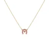 Collar Herradura Dorado Fucsia LES GEORGETTES