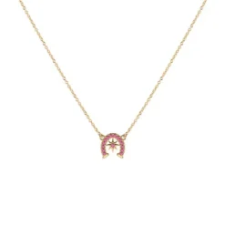 Collar Herradura Dorado Fucsia LES GEORGETTES