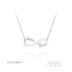 Collar Infinito en Plata dos nombres