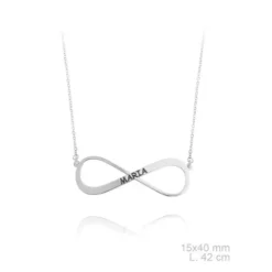 Collar Infinito Plata un nombre grabado