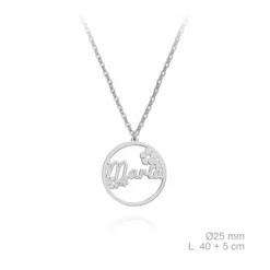 Collar Personalizado Plata Flores