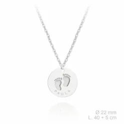 Collar Pies Plata Personalizable
