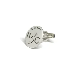 Gemelo Liso Redondo Plata Personalizado
