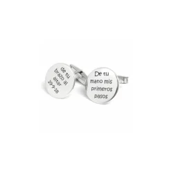 Gemelo Liso Redondo Plata Personalizado