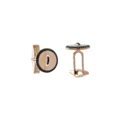 Gemelos Plata Oro Rosa Circonitas Negro Salvatore Plata