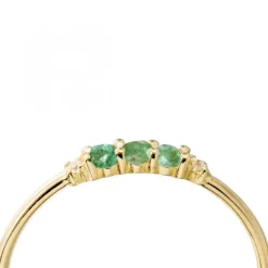 Itemporality Emma Anillo Oro Amarilllo Esmeraldas Diamantes