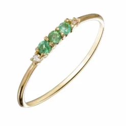 Itemporality Emma Anillo Oro Amarilllo Esmeraldas Diamantes