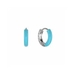les Georgettes Aros Plateados Esmalte Azul