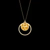 les Georgettes Colgante Doble Redondo Dorado Girafe