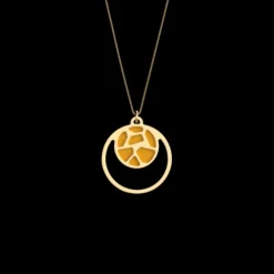 les Georgettes Colgante Doble Redondo Dorado Girafe