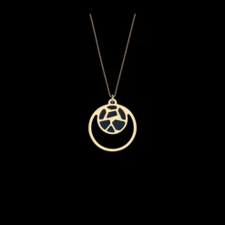 les Georgettes Colgante Doble Redondo Dorado Girafe
