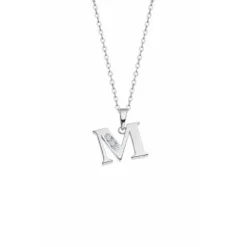 Lotus Silver Collar Inicial M