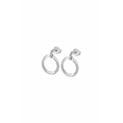 Lotus Silver Pendientes Aros Circonitas