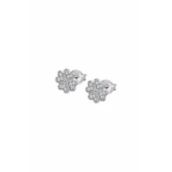 Lotus Silver Pendientes Plata Trébol