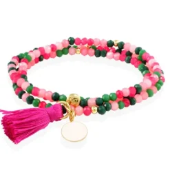 Marina García Pulsera Zen Fucsia Verde Chapa Personalizable