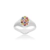 Marina Garcia Anillo Chiquito en Plata Circonitas Multicolor