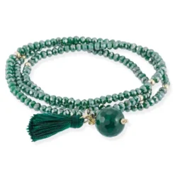 Marina Garcia Pulsera Zen Piedra Verde Plata