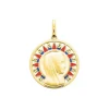 Medalla Virgen Niña Esmalte 18mm Oro 18k