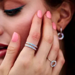 Olivia Burton Anillo Halo Arcoirirs Plata