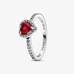 Pandora Anillo Corazón Rojo Nivelado Brillante - 198421C02
