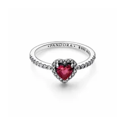 Pandora Anillo Corazón Rojo Nivelado Brillante - 198421C02