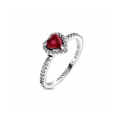 Pandora Anillo Corazón Rojo Nivelado Brillante - 198421C02