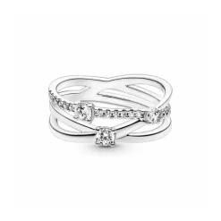 Pandora Anillo Triple Alianza Brillante - 199400C01