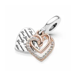 Pandora Charm Colgante Doble Corazones Entrelazados