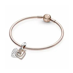 Pandora Charm Colgante Doble Corazones Entrelazados