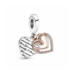 Pandora Charm Colgante Doble Corazones Entrelazados