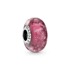 Pandora Charm Cristal de Murano Rosa Fantasía Ondulado