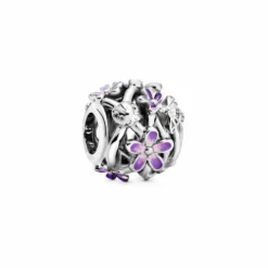 Pandora Charm en plata de ley Margarita Morada Filigrana