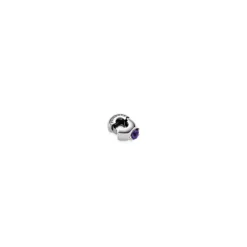Pandora Clip Circulo Solitario Morado