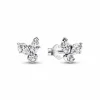 Pandora Pendientes Botón Herbario Brillante