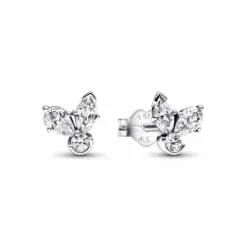 Pandora Pendientes Botón Herbario Brillante