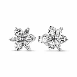 Pandora Pendientes Botón Herbario Brillante