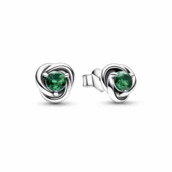 Pandora Pendientes de botón Circulo Eternity Mayo