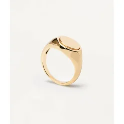 PDPAOLA Anillo Stamp Gold Personalizable - AN01-628