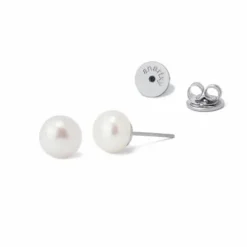 Pendiente Perla Natural  8mm Acero de Anartxy