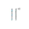Pendiente plata baguets azul