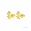 Pendiente Raspa  Pez Dorado