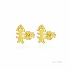 Pendiente Raspa  Pez Dorado