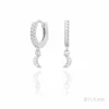 Pendientes Aros Galaxia Media Luna Circonitas