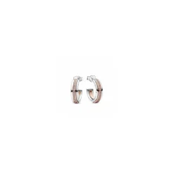Pendientes de Aro Logo y Pavé en Dos Tonos Pandora Signature