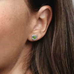 Pendientes de botón Circulo Eternity Agosto