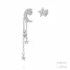 Pendientes Estrella Luna Cadenas Plata