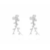 Pendientes Guipur cruzado en plata