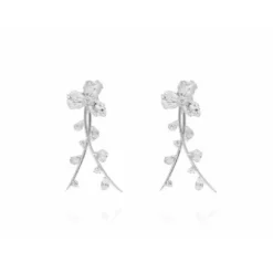 Pendientes Guipur cruzado en plata